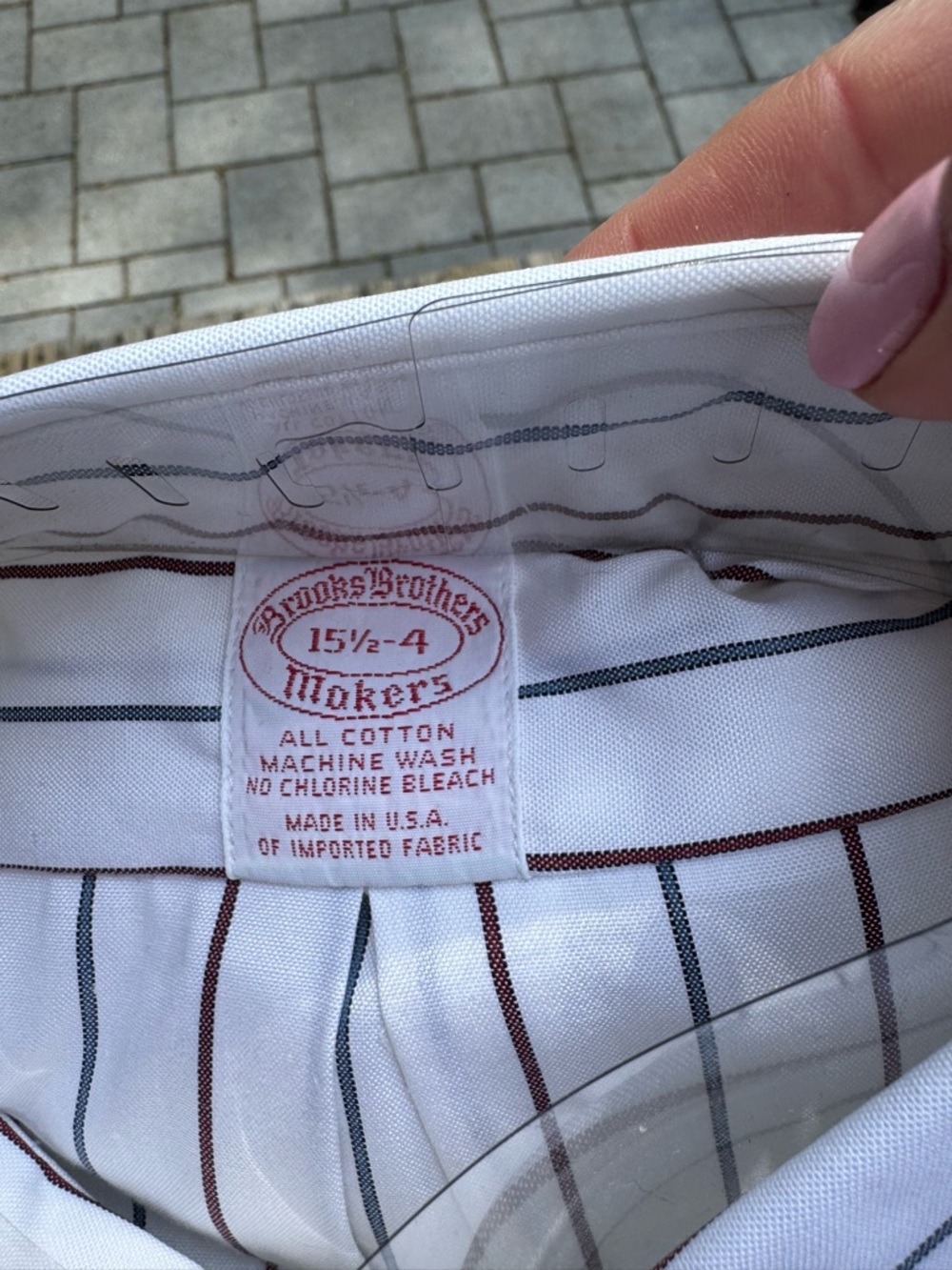 Brooks Brothers Makers Dress Shirt NWT 15.5 34 White Stripe USA Made - Picture 3 of 3